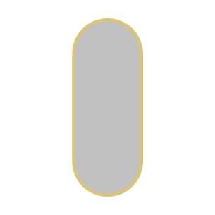 Дизайнерское овальное настенное зеркало Harmony max в металлической раме золотого цвета