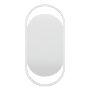 Дизайнерское настенное зеркало Muse в металлической раме белого цвета