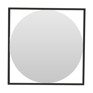Дизайнерское настенное зеркало Image в металлической раме черного цвета