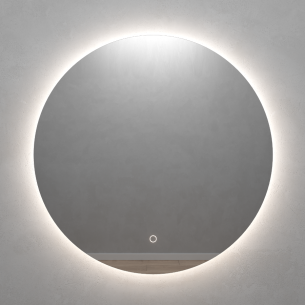 Круглое зеркало 74х74 см, с нейтральной подсветкой, с сенсорной кнопкой