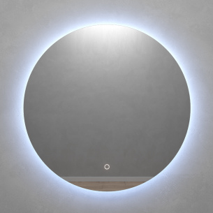 Круглое зеркало 100х100 см, с холодной подсветкой, с сенсорной кнопкой