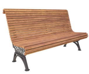 Стальная скамейка с цветочницей. Элемент 1500х790х1055 палисандр (Черный муар RAL 9005)