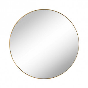 Дизайнерское настенное зеркало Lunar 100 в металлической раме золотого цвета