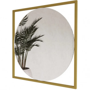 Дизайнерское настенное зеркало Image в металлической раме золотого цвета