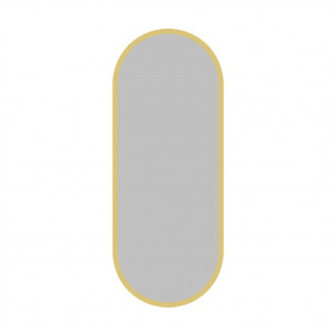 Дизайнерское овальное настенное зеркало Harmony max в металлической раме золотого цвета