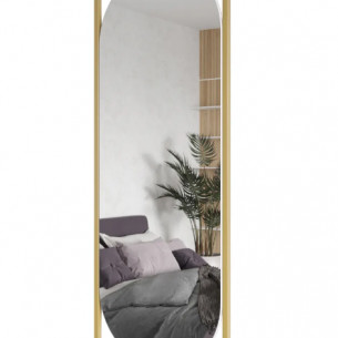 Дизайнерское настенное напольное зеркало Lustrous в металлической раме золотого цвета