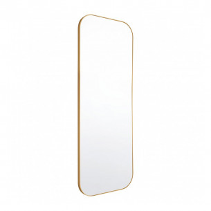 Дизайнерское настенное зеркало Evolve в металлической раме золотого цвета