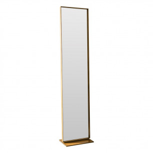 Дизайнерское напольное одностороннее зеркало Ablestar в металлической раме золотого цвета
