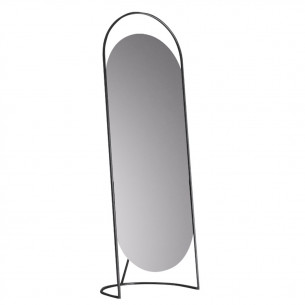 Дизайнерское напольное зеркало Queen в металлической раме черного цвета