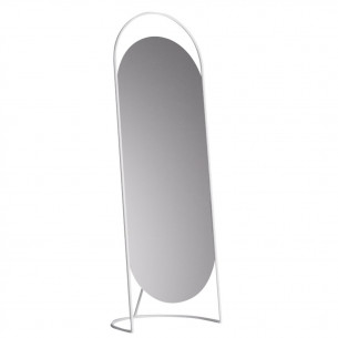 Дизайнерское напольное зеркало Queen в металлической раме белого цвета