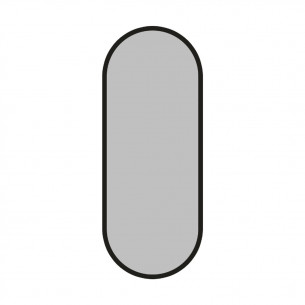 Дизайнерское овальное настенное зеркало Harmony max в металлической раме черного цвета