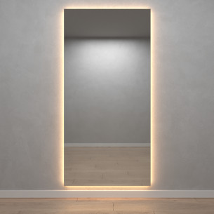 Прямоугольное зеркало 196х96 см, с тёплой подсветкой