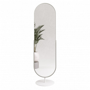 Зеркало в раме напольное овальное поворотное 165х46 см White
