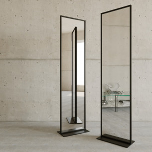 Зеркало в раме напольное прямоугольное одностороннее 185х45 см Black