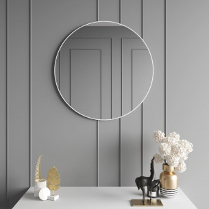 Зеркало в раме настенное круглое D80 см White