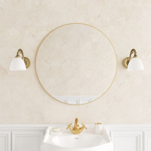 Зеркало в раме настенное круглое D80 см Gold