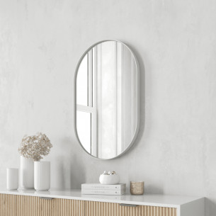 Зеркало в раме настенное овальное 81х51 см White