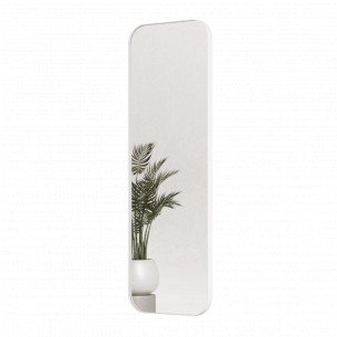 Зеркало в раме настенное прямоугольное с закруглёнными углами 150х50 см White