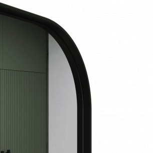 Зеркало в раме настенное прямоугольное с закруглёнными углами большое 180х55 см Black